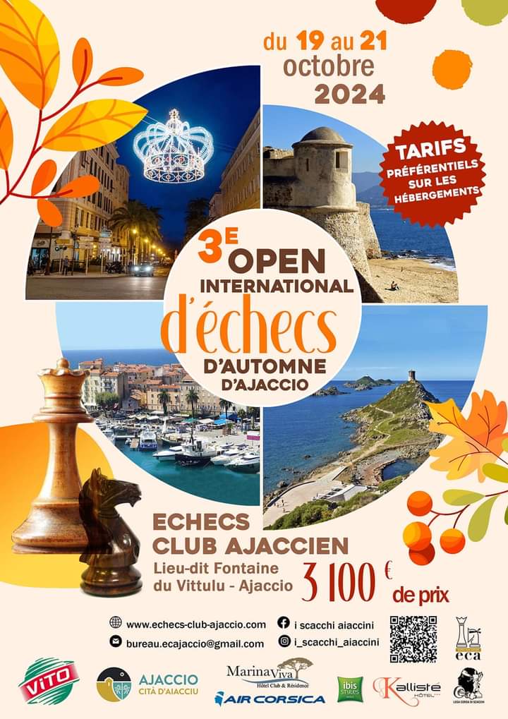 3e Open international d'automne d'Aiacciu - 19 au 21 octobre 2024 