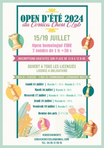 Open d'été du Corsica Chess Club - 15 au 19 juillet 2024