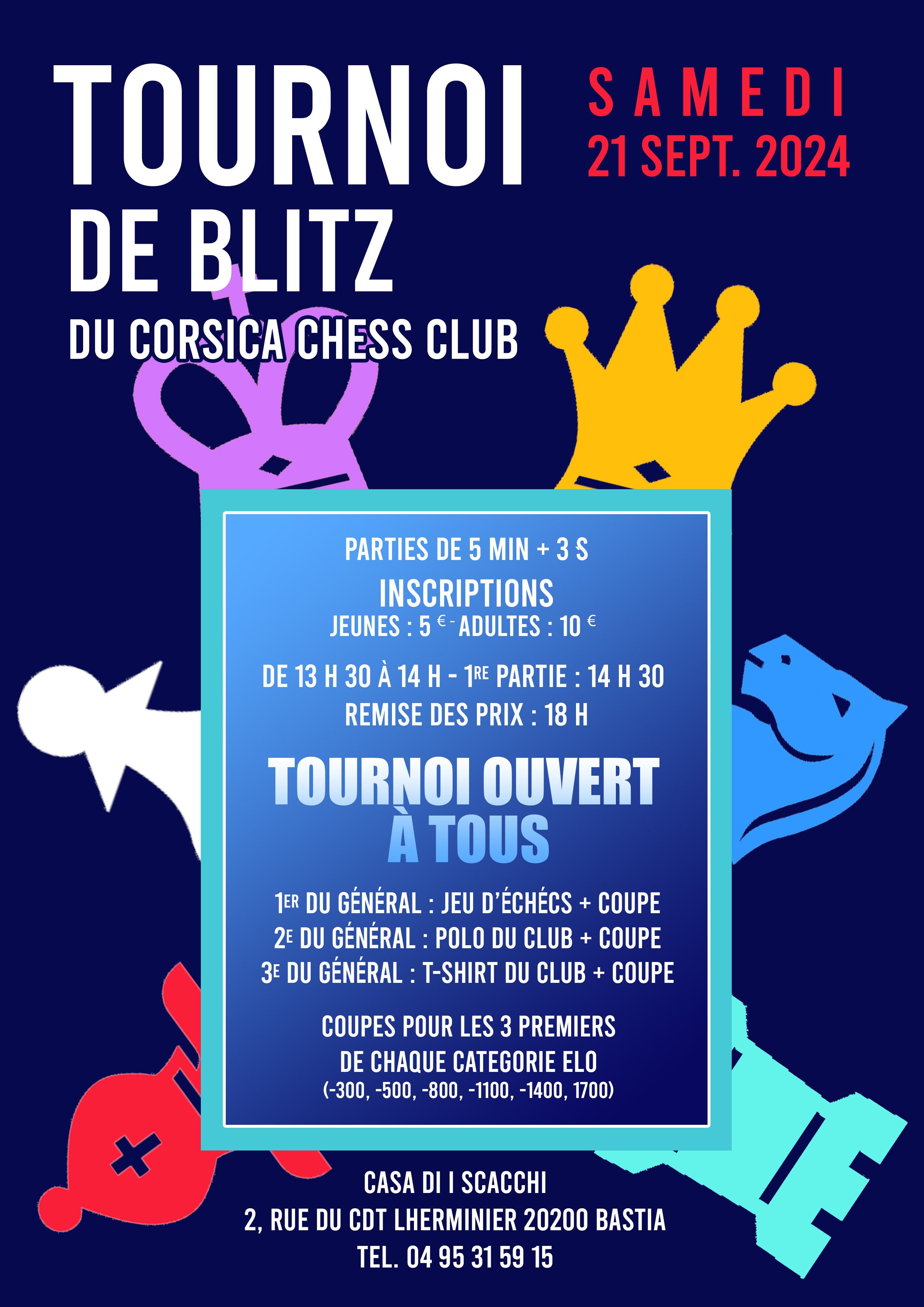 Pierre-Joseph Bonelli-Maestracci s'impose au premier Blitz de la saison du Corsica Chess Club