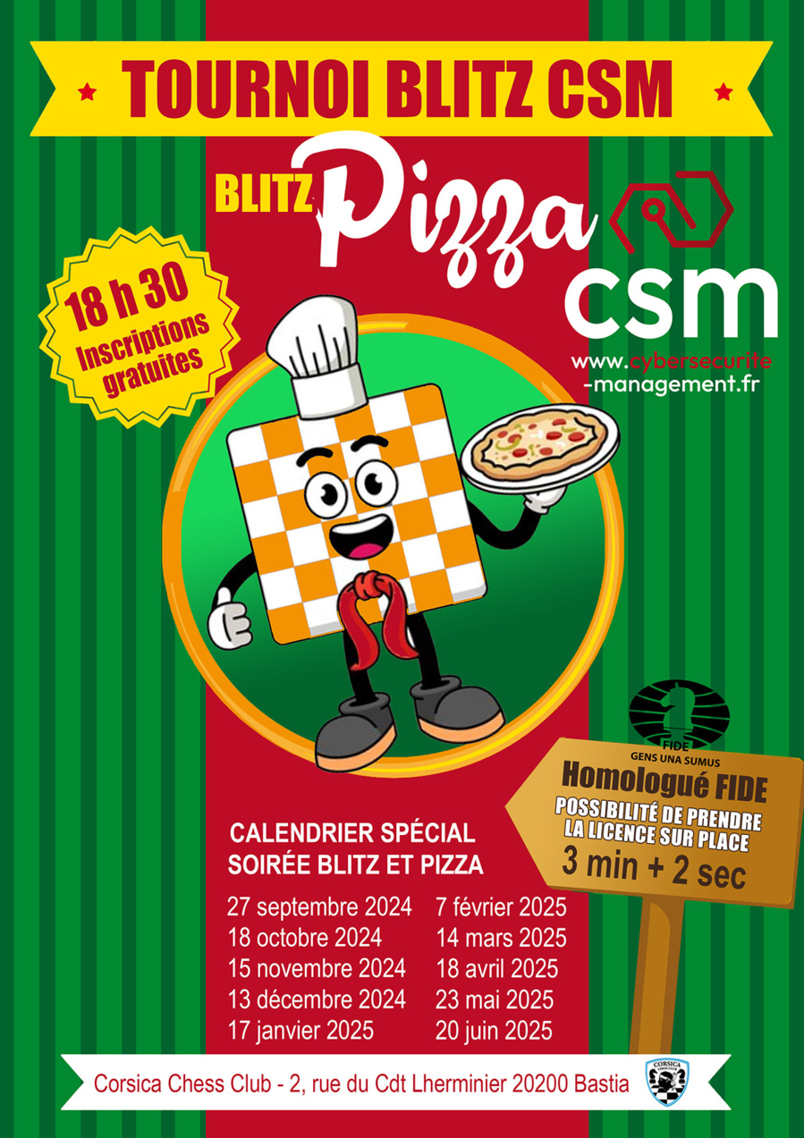 Blitz pizza CSM du Corsica Chess Club - 14/03/2025