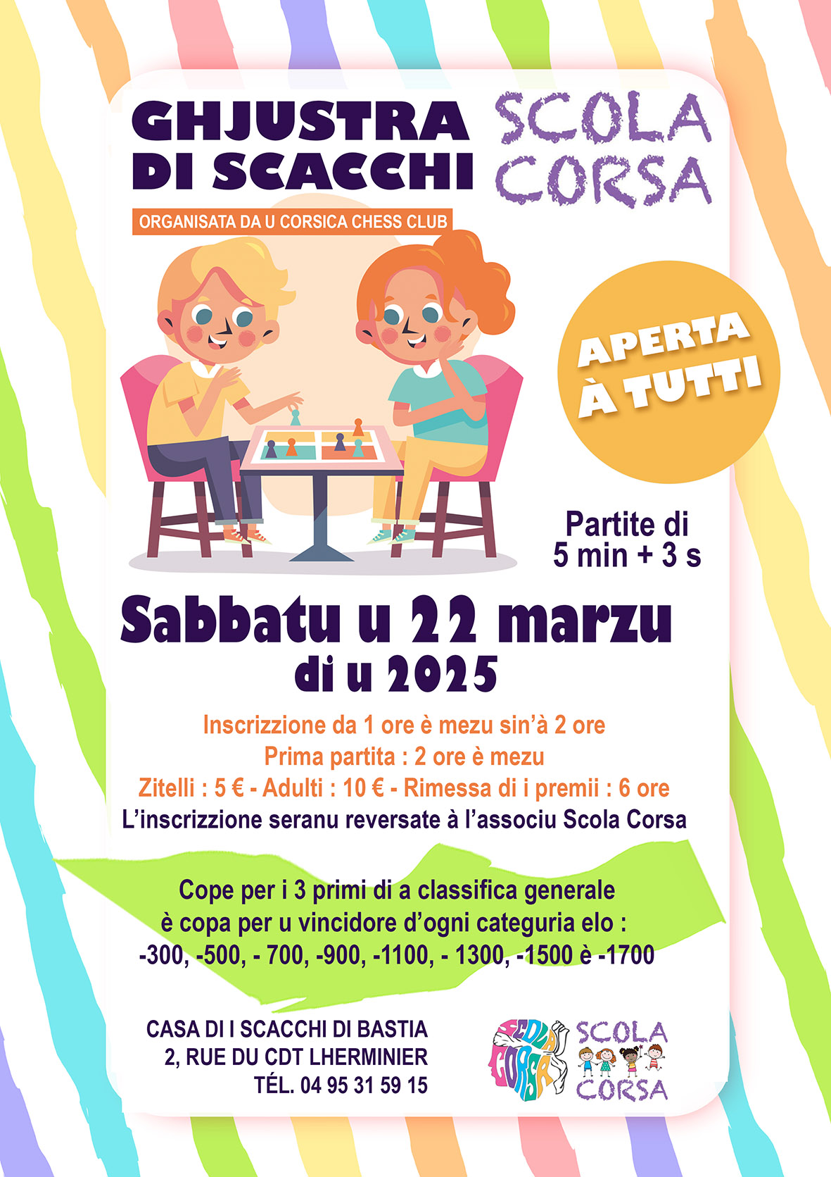 Ghjustra di scacchi Scola Corsa - 22/03/2025