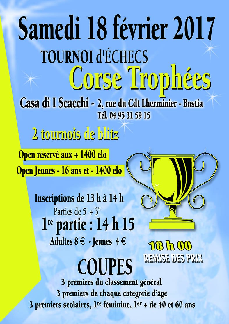 Tournoi Corse Trophées à la Casa di I Scacchi de Bastia